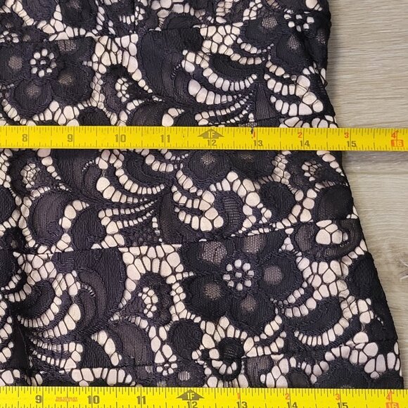 JAX Sleeveless Knee Length Black & Cream Floral Lace Cocktail Dress Size 10 READ - Picture 8 of 9